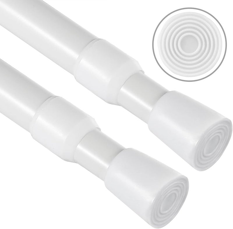 OEH Upgrade Tension Rod, Tension Rods, No Drilling Rustproof Tension curtain rod, Spring Adjustable Tension Rods for Window, Bathroom, Closet, Kitchen, Doorway, 0.9" Diameter (22"to 35"-2PCS) - Image 1